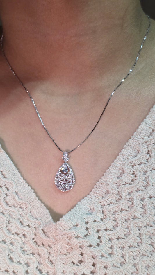 Sparkling Floral Teardrop pendat set