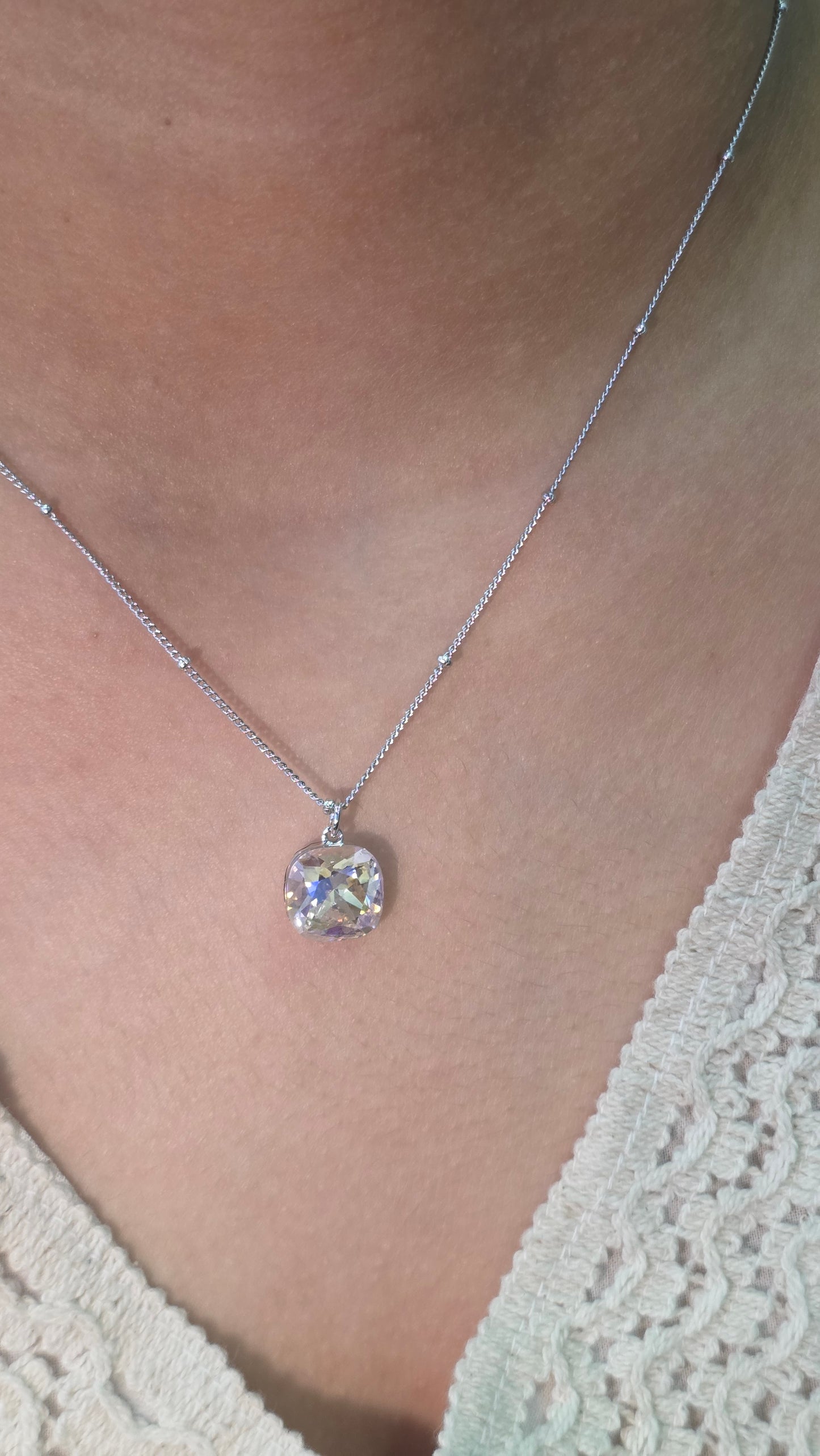 Aurora Cushion Pendant Chain