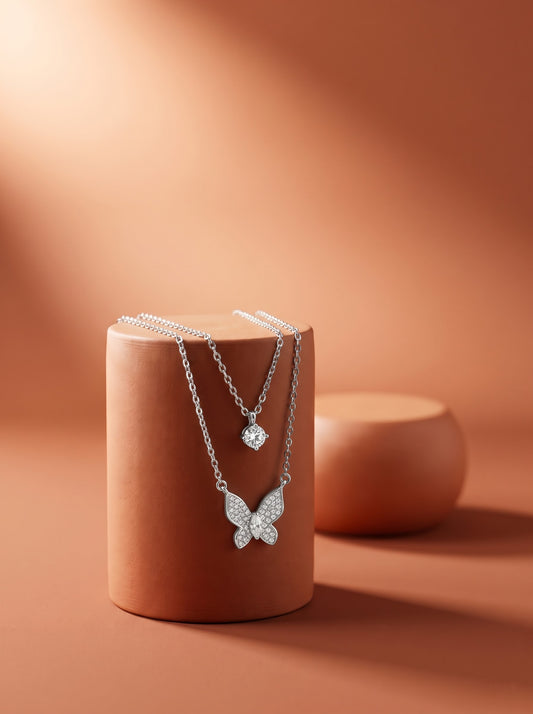 Layered Butterfly Necklace