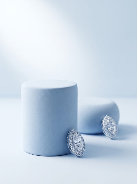 Marquise Halo Studs
