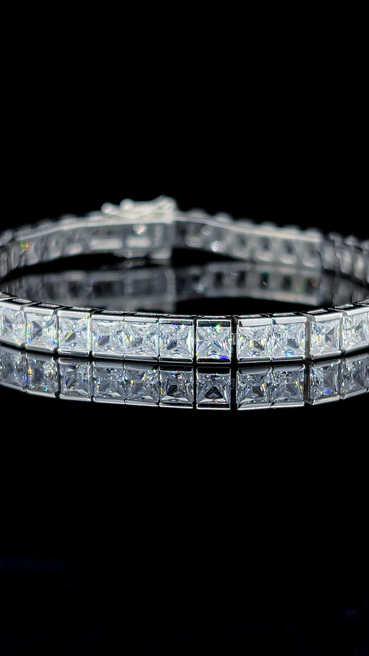 Square Tennis Bracelet | 925 Sterling Silver