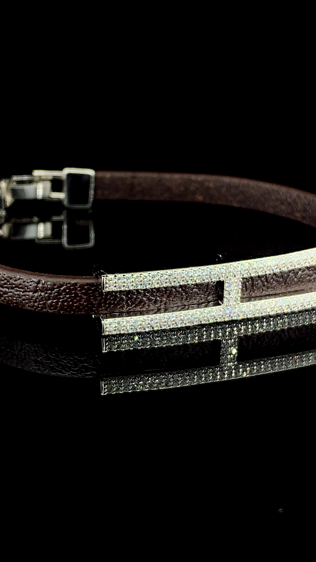 H-Bar Leather Bracelet | 925 Sterling Silver