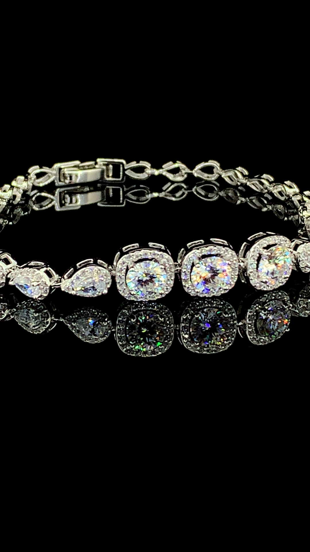 The Cushion Halo Tennis Bracelet | 925 Sterling Silver