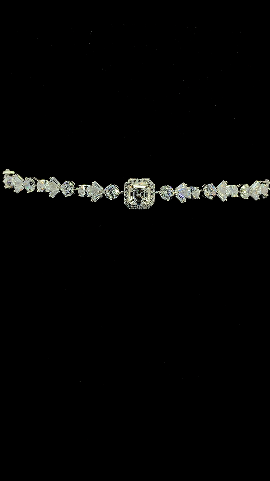 Emerald Centre Tennis Bracelet | 925 Sterling Silver