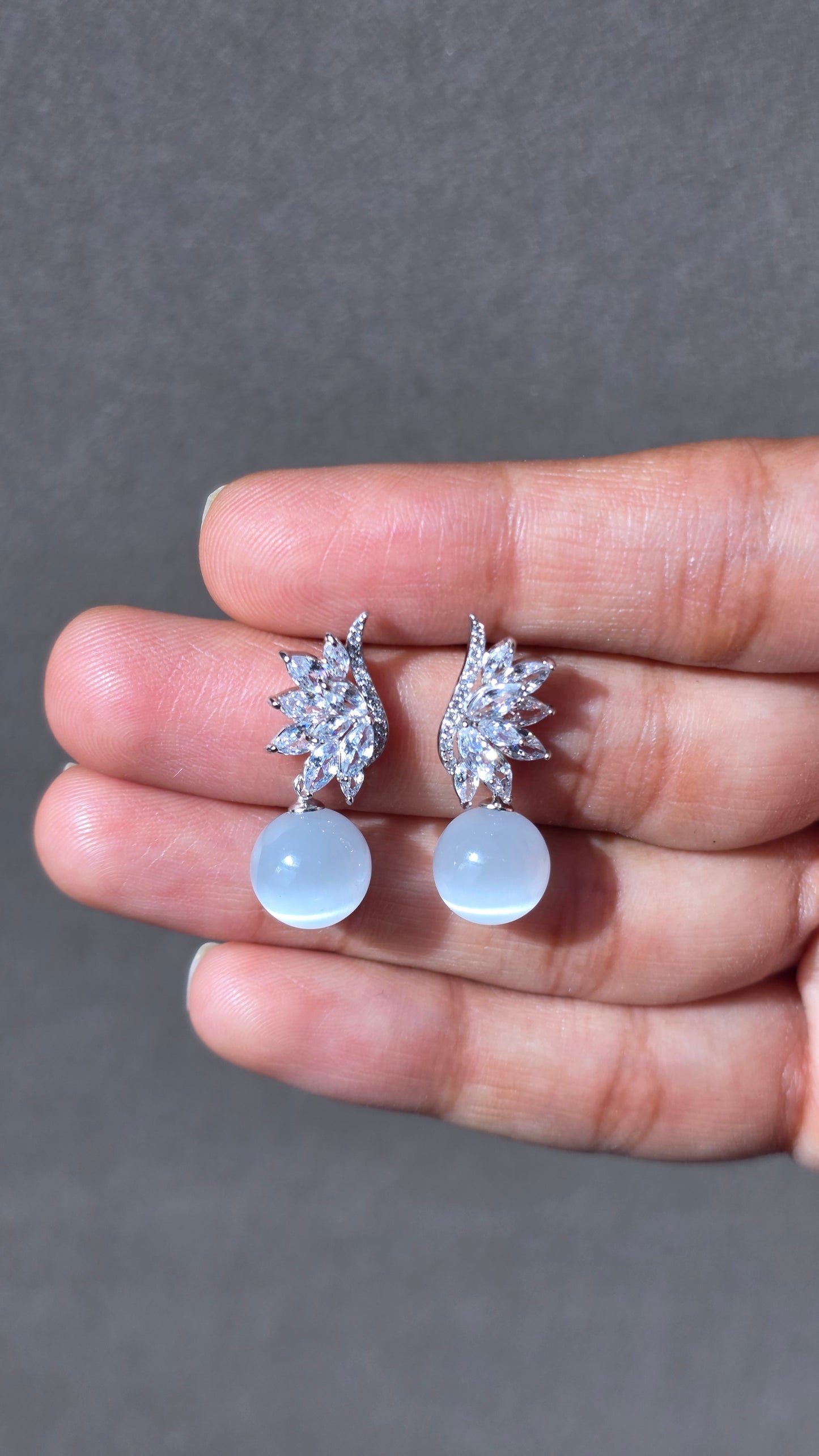 Plume Pearl Drop Earrings