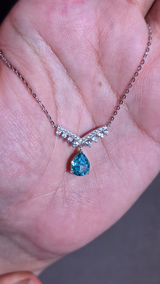 Teal Crown Pendant Chain