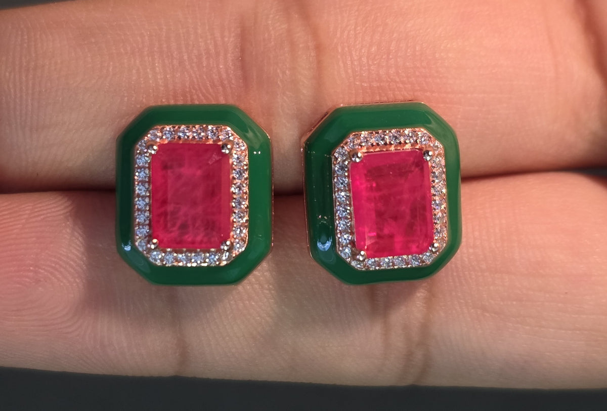 Emerald Frame Studs
