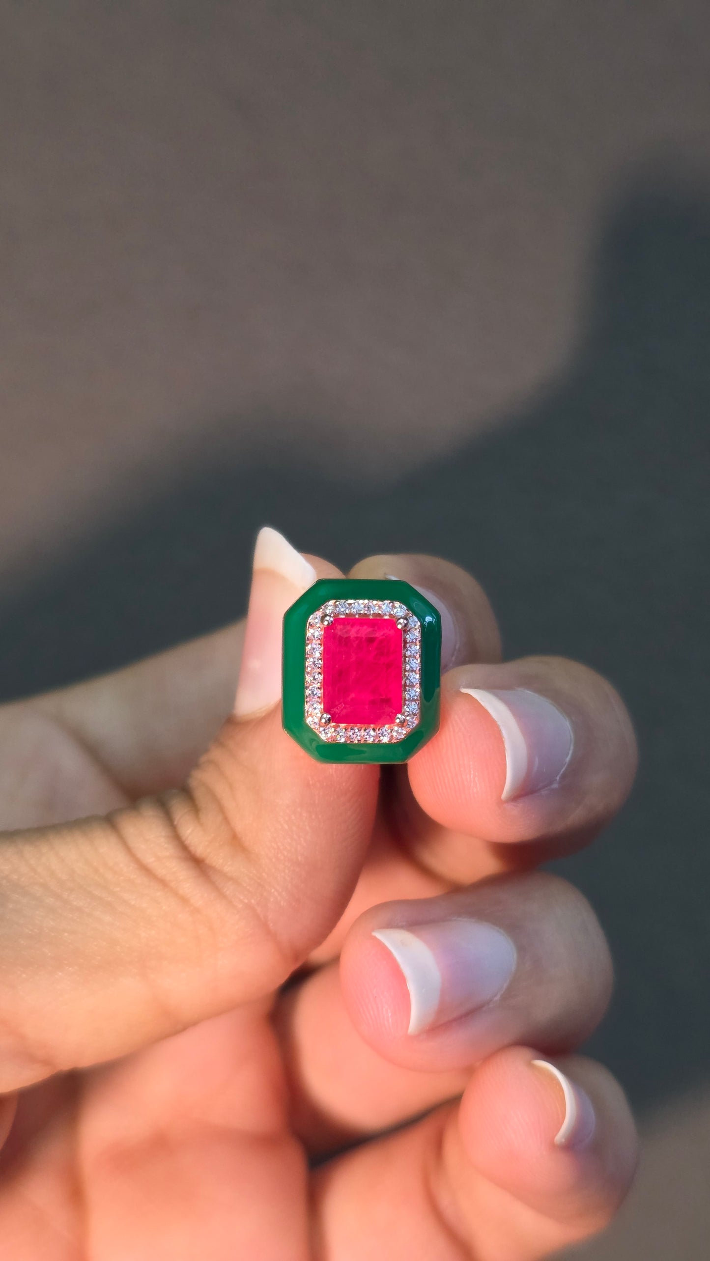 Emerald Frame Studs