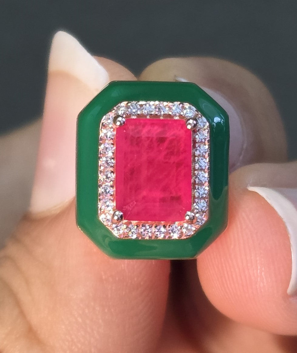 Emerald Frame Studs