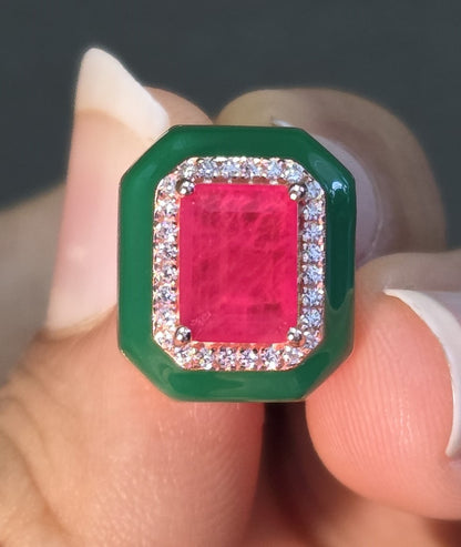 Emerald Frame Studs