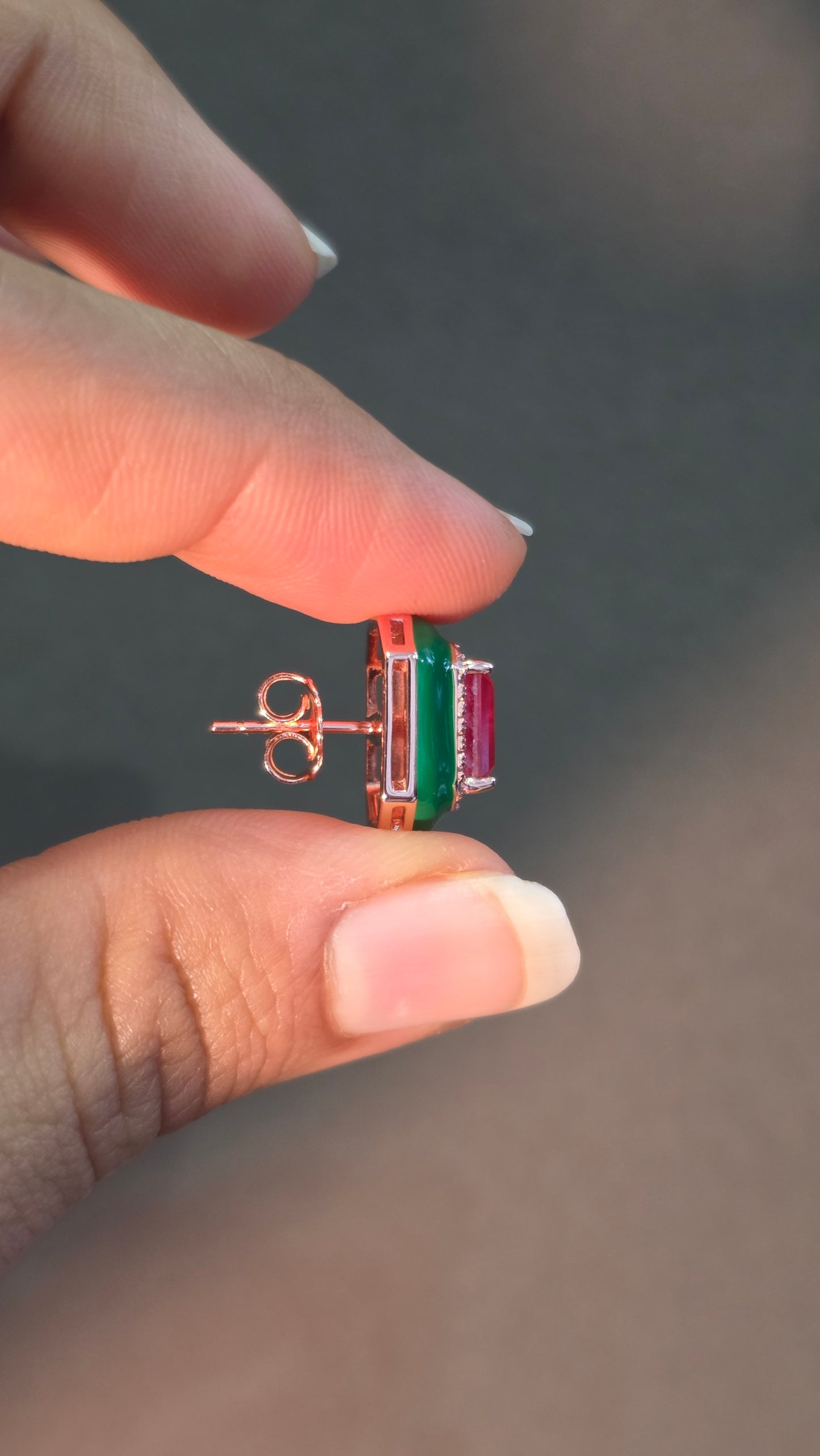 Emerald Frame Studs