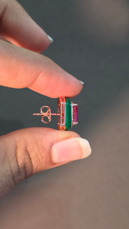 Emerald Frame Studs
