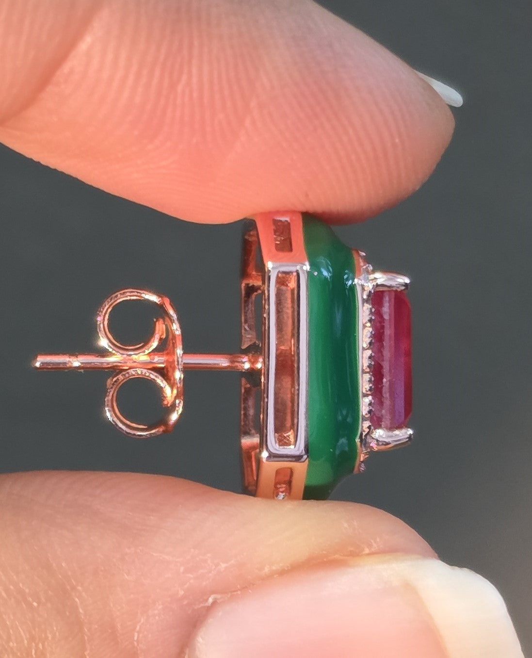 Emerald Frame Studs