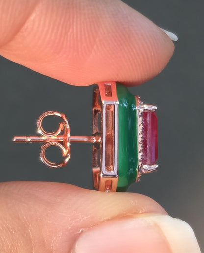 Emerald Frame Studs