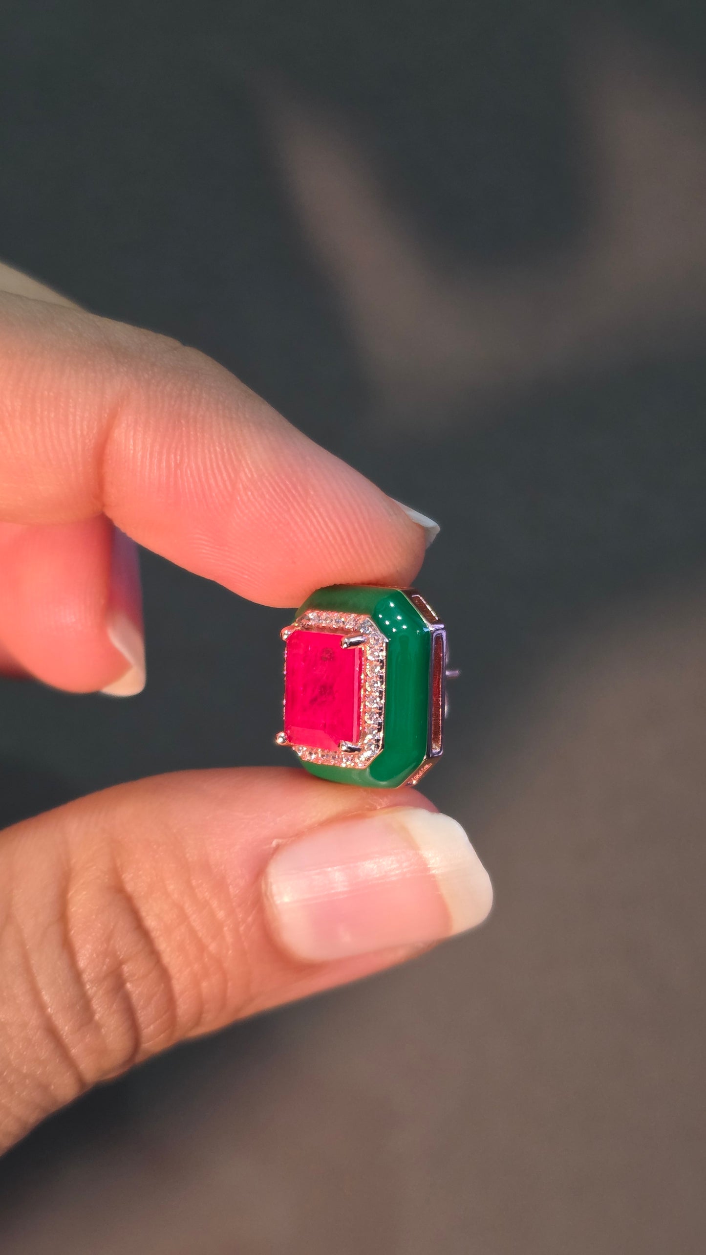 Emerald Frame Studs