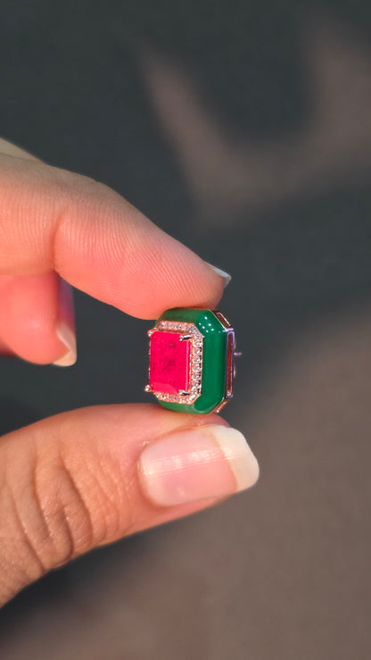 Emerald Frame Studs