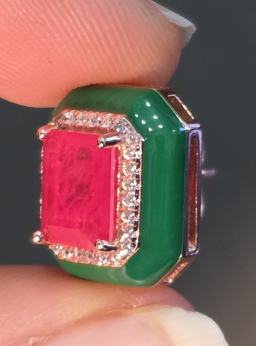 Emerald Frame Studs