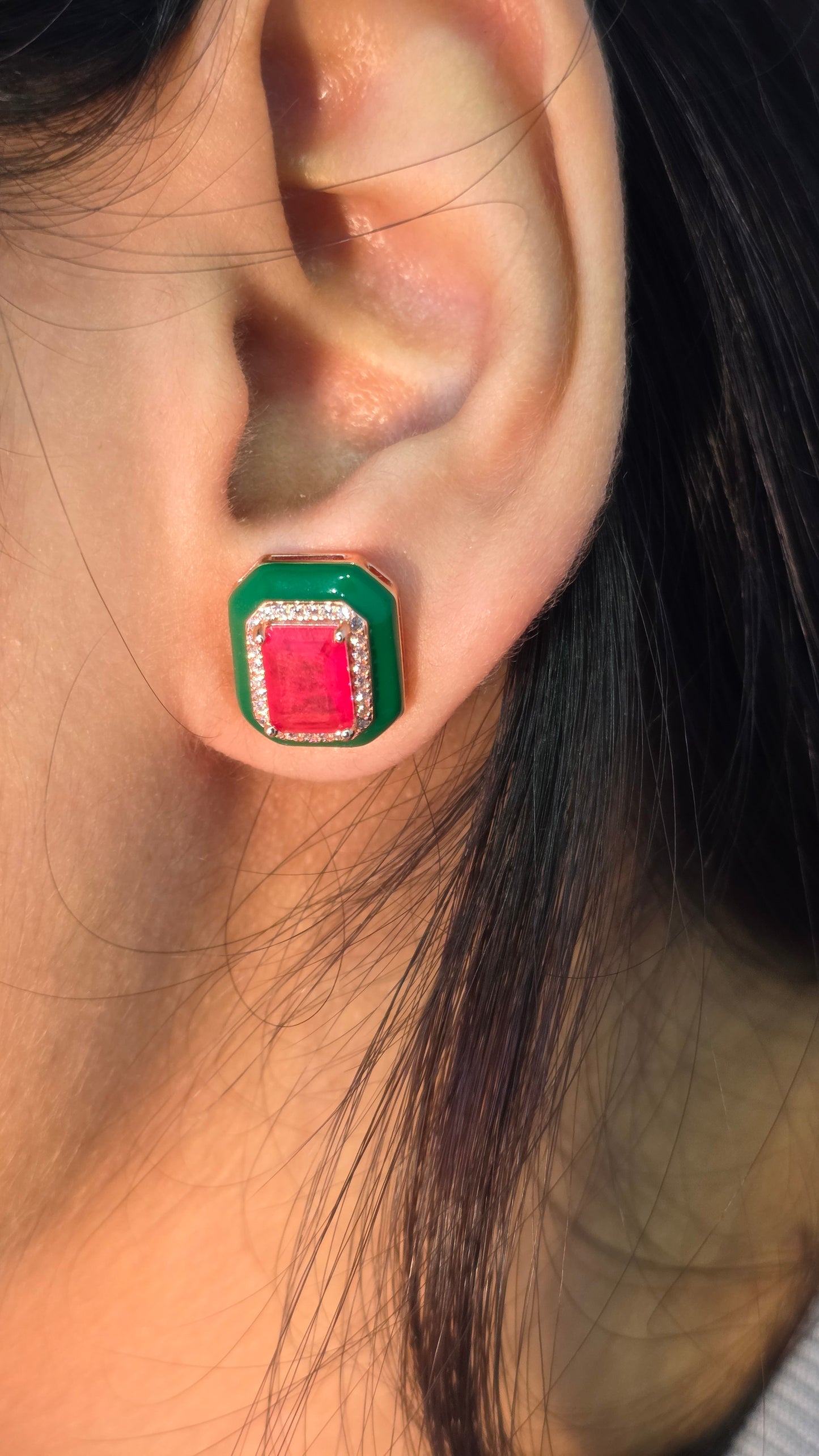 Emerald Frame Studs