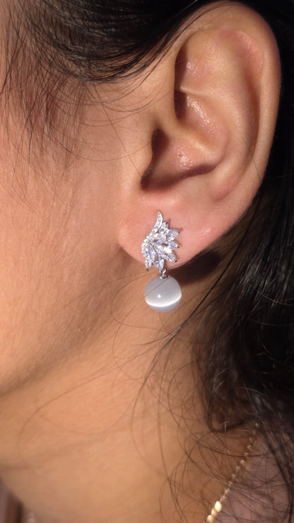 Plume Pearl Drop Earrings