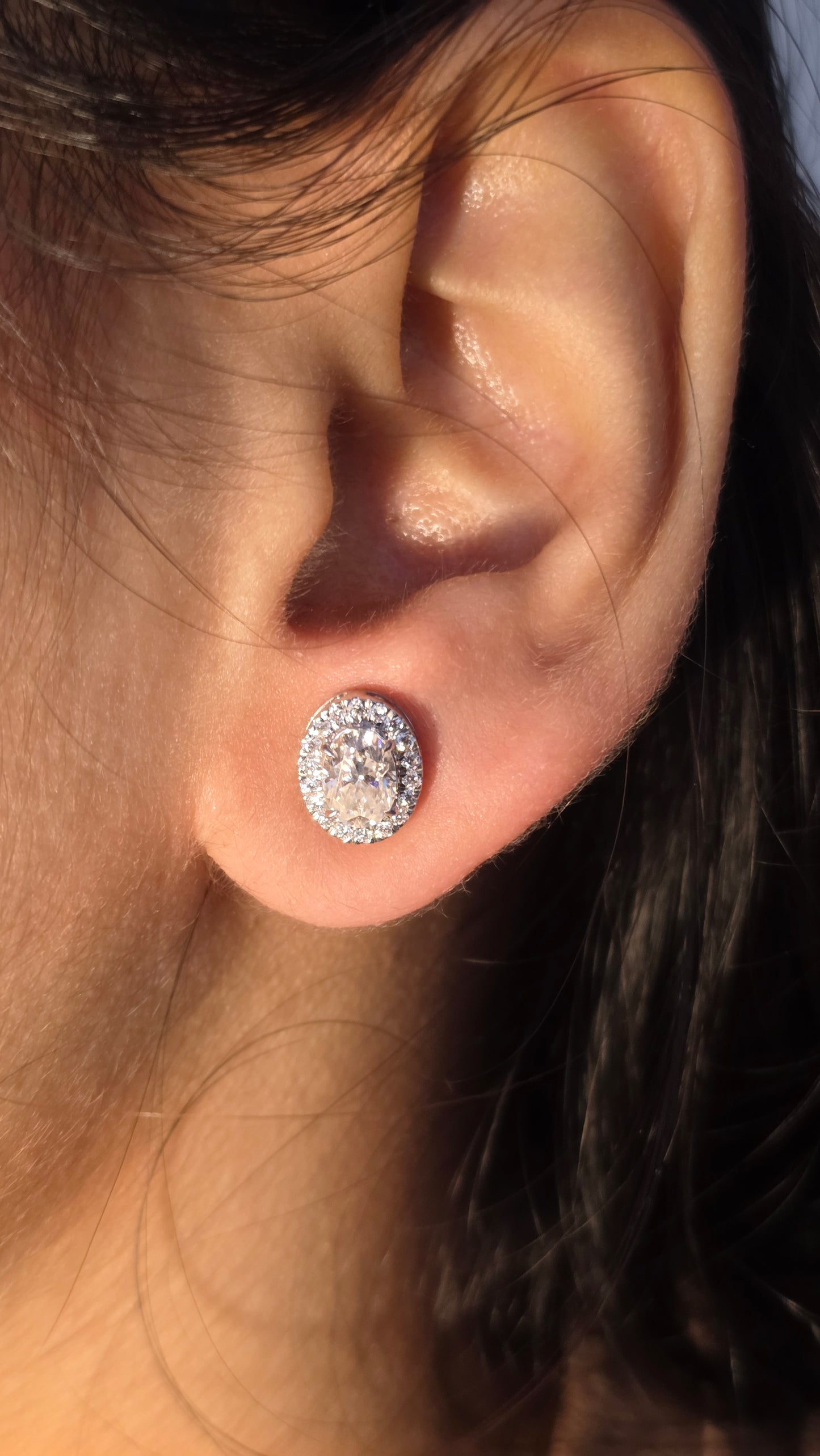 Oval Halo Studs