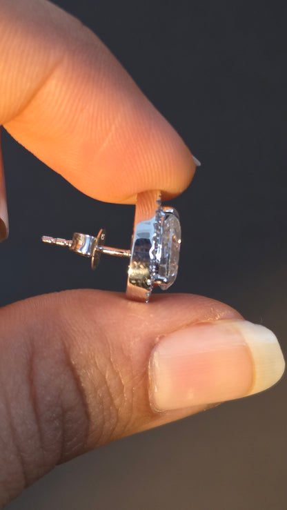 Pear Halo Studs