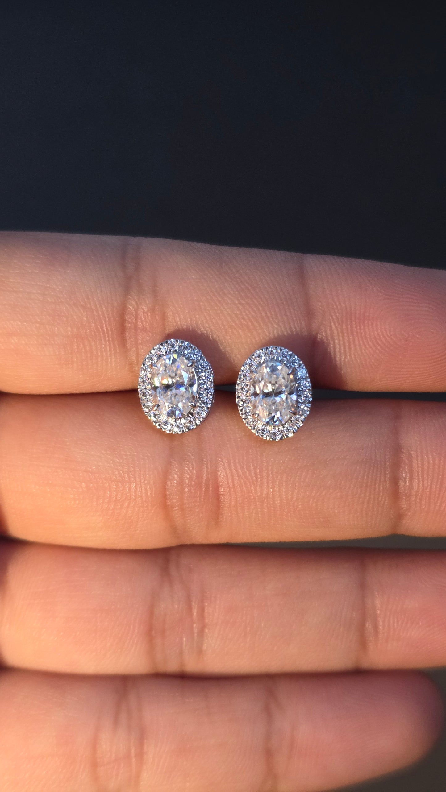 Oval Halo Studs