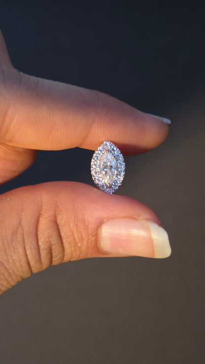 Marquise Halo Studs
