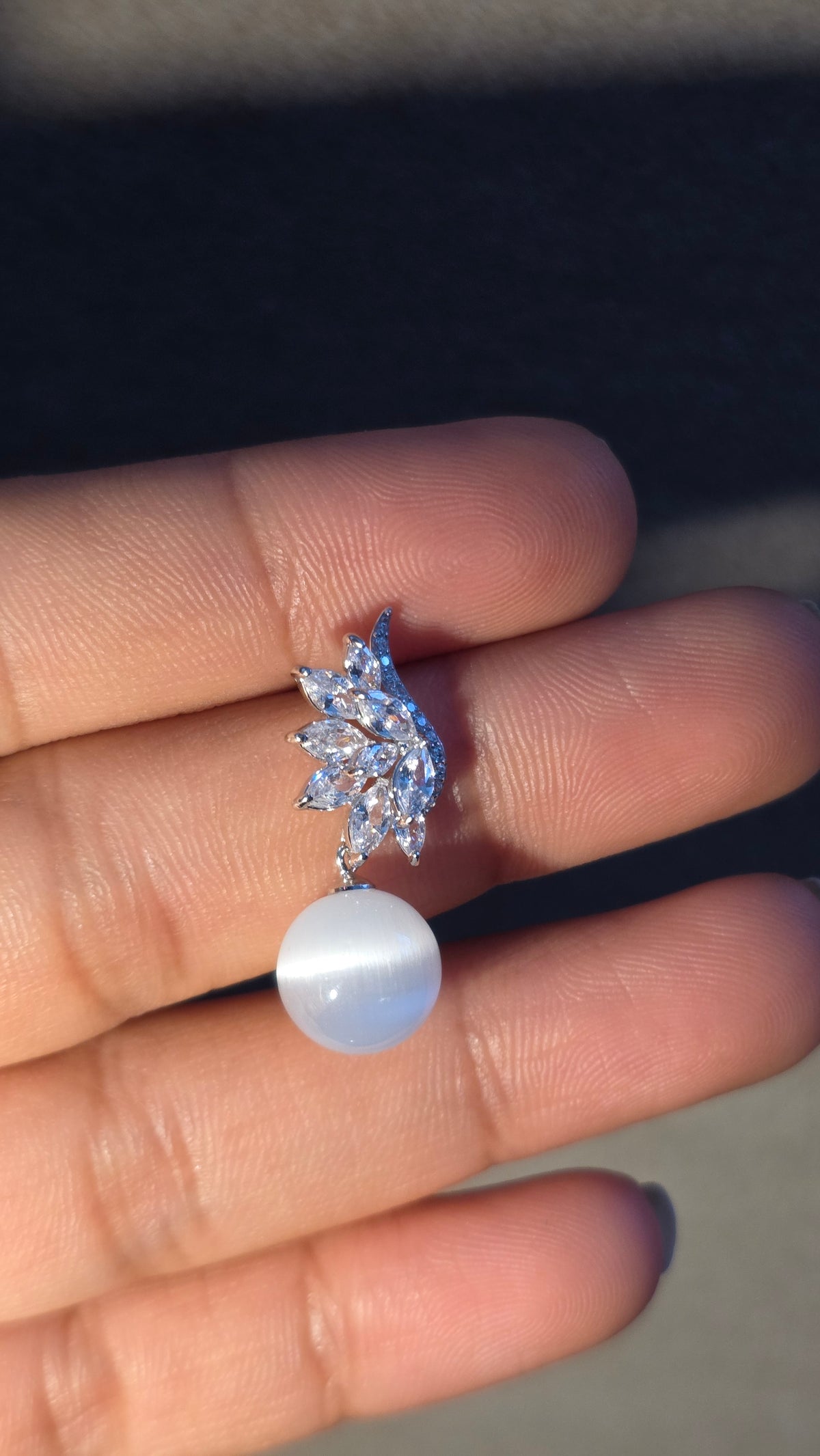 Plume Pearl Drop Earrings