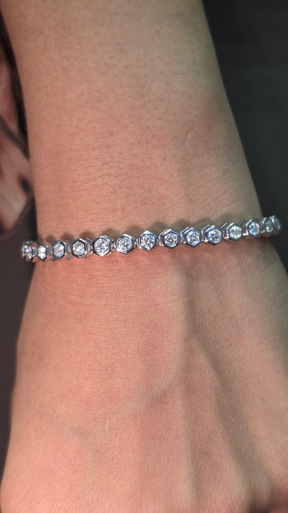 Hexagon Tennis Bracelet