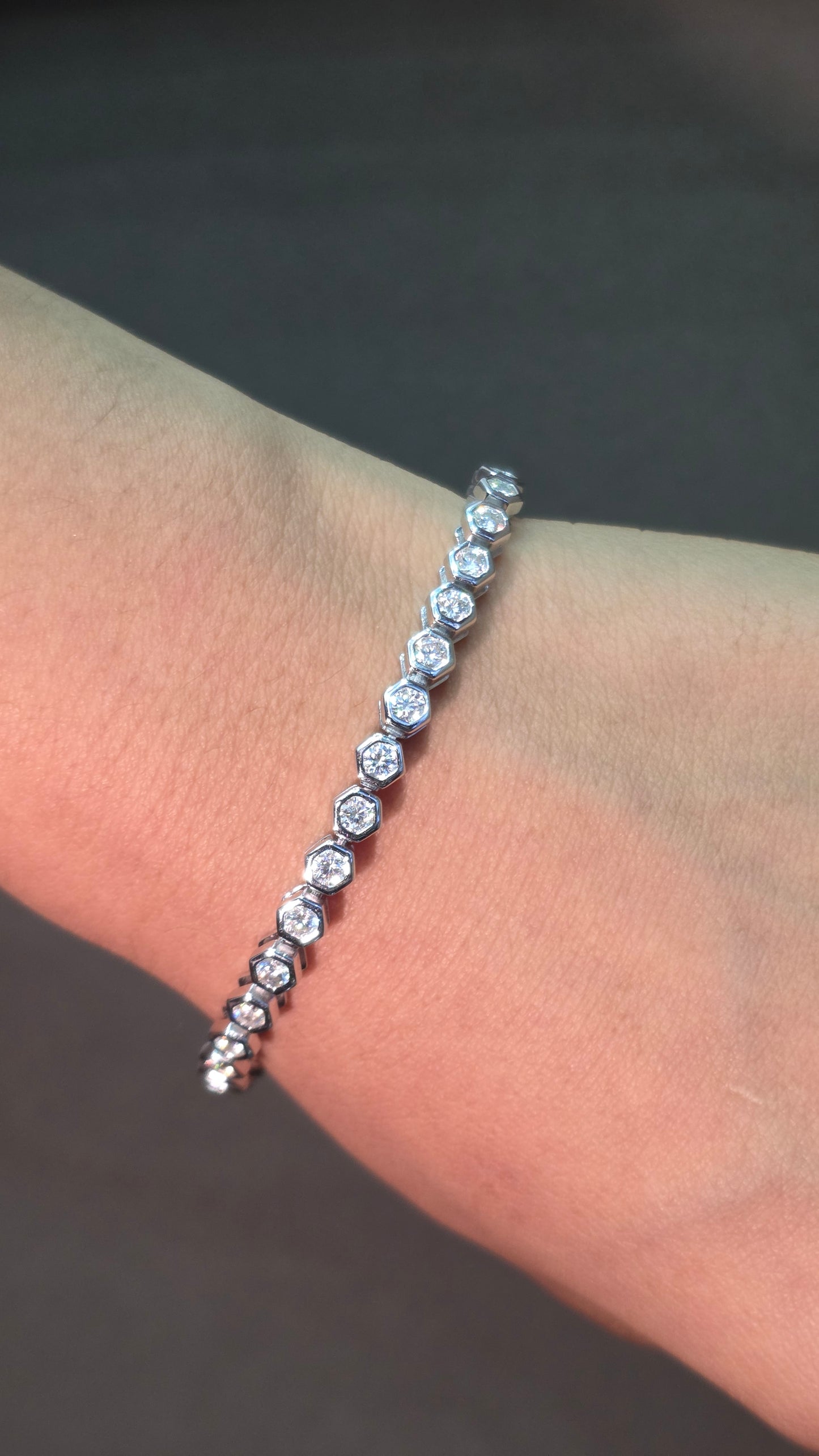 Hexagon Tennis Bracelet