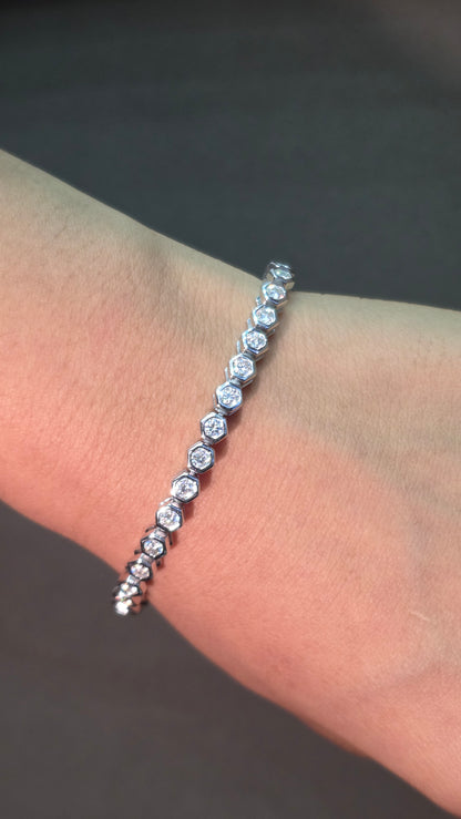 Hexagon Tennis Bracelet