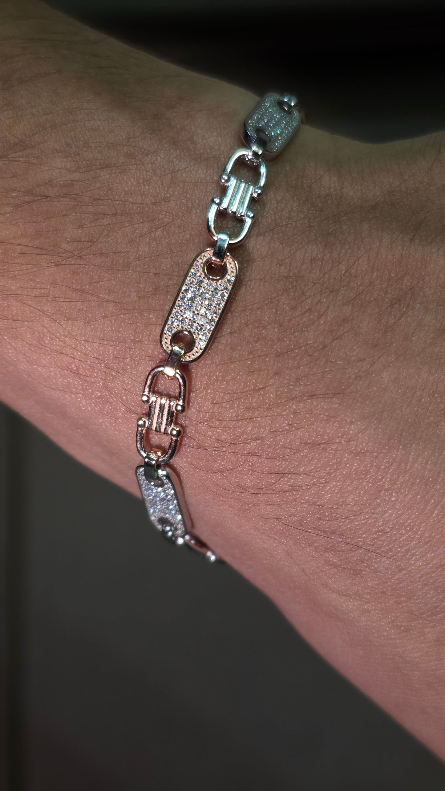 Pave Pill Link Bracelet
