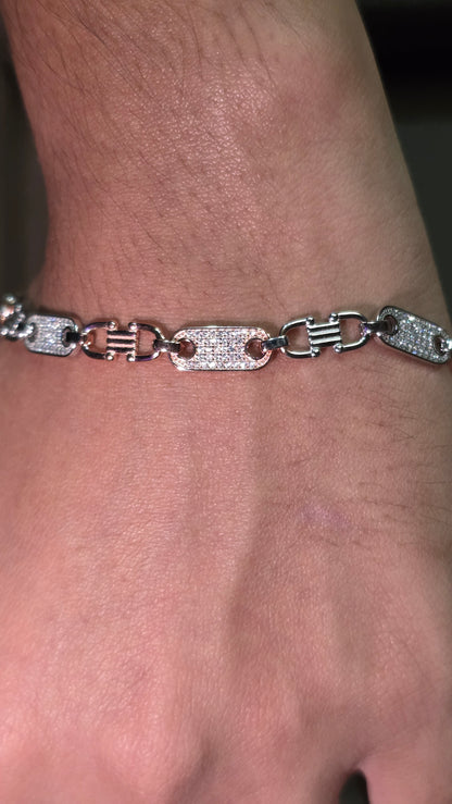 Pave Pill Link Bracelet