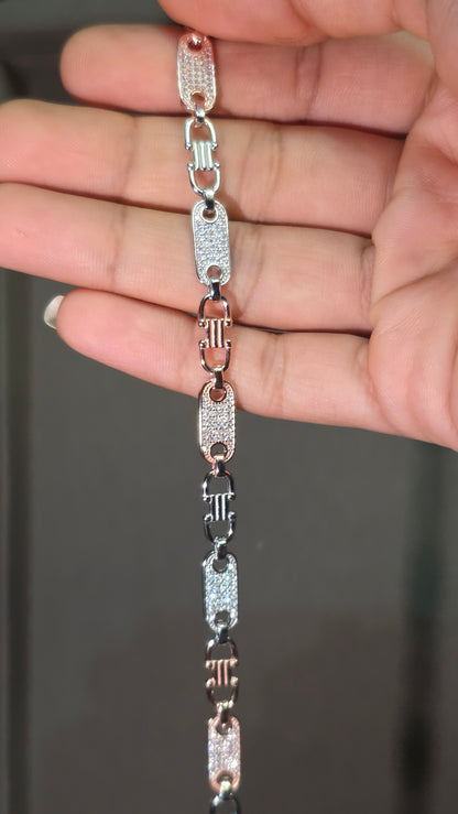 Pave Pill Link Bracelet