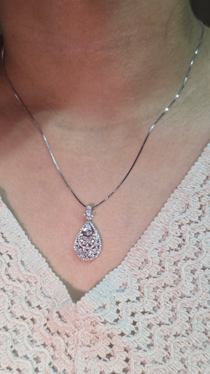 Sparkling Floral Teardrop pendat set