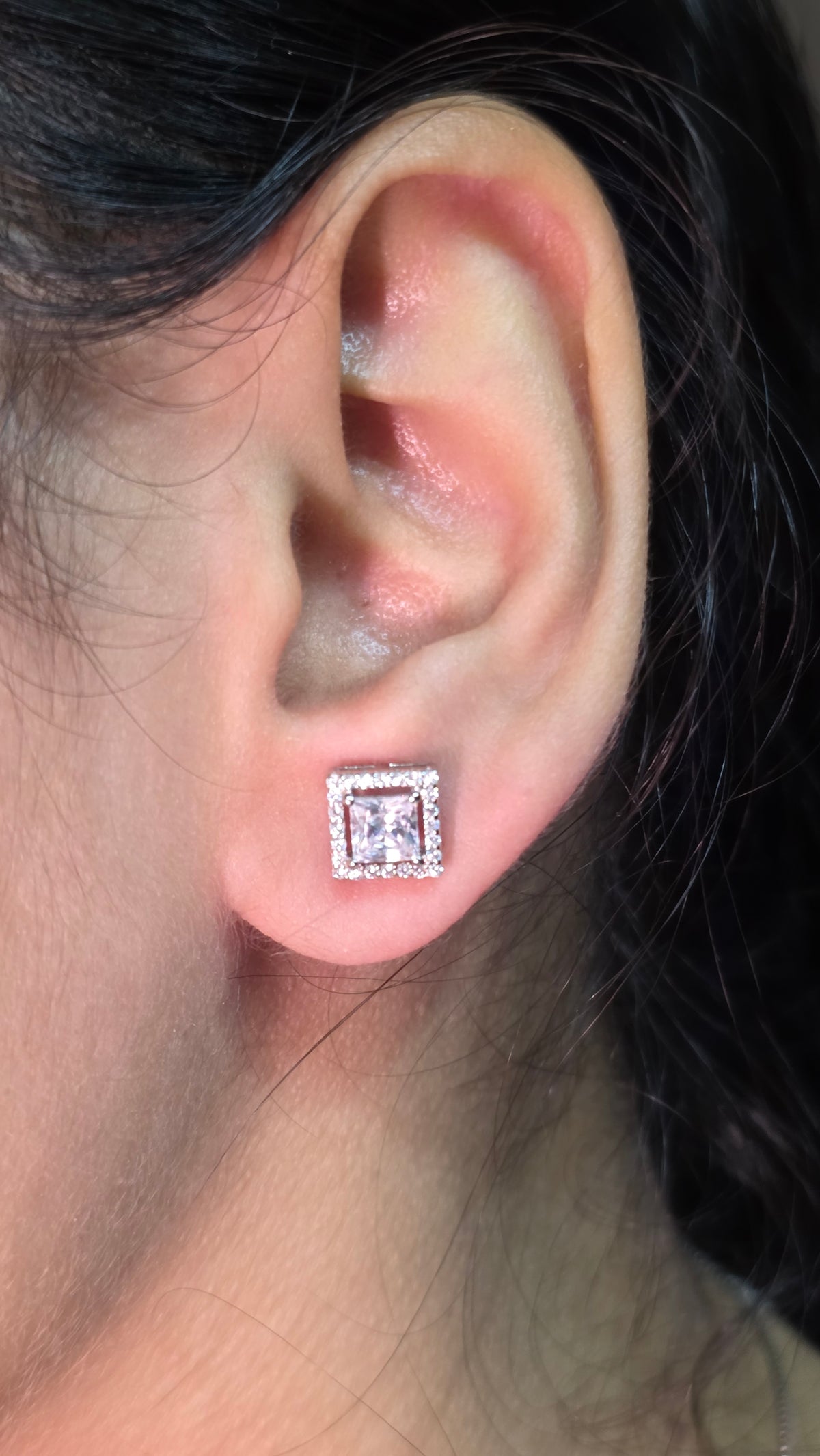 Floating Square Pave Pendat set