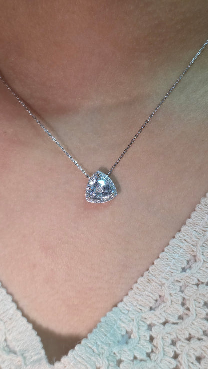 Trillion Halo Pendant Set