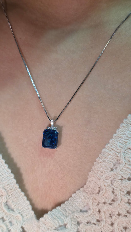 Blue Crystal Pendent set