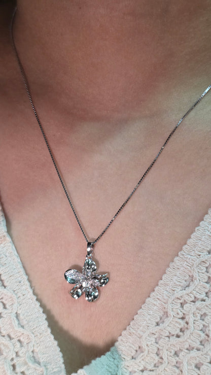 Diamond Floral Pendant Set