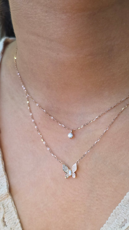 Layered Butterfly Necklace