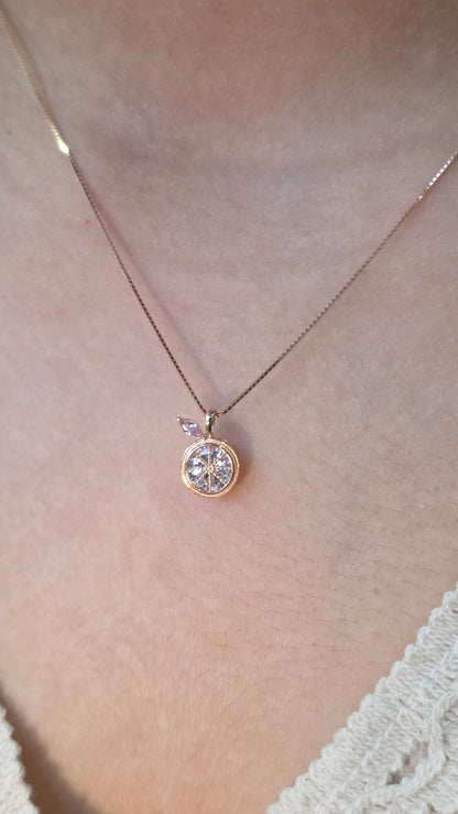 Milgrain Solitaire Pendant Chain