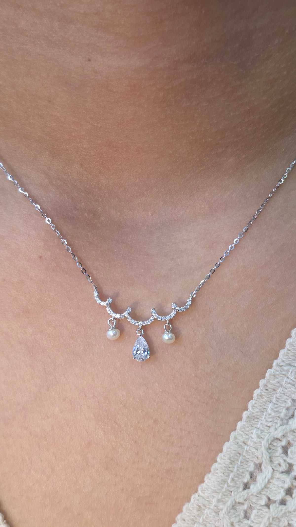 Pearl Trio Drop Necklace