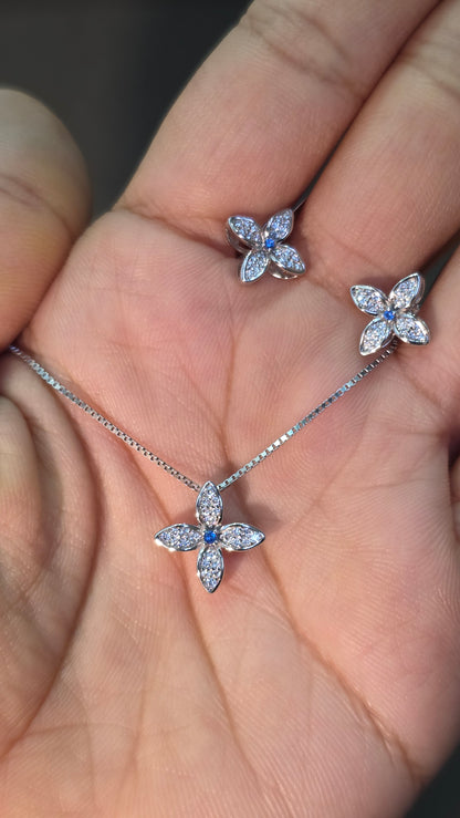 Diamond Clover Pendant Set