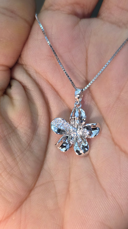 Diamond Floral Pendant Set