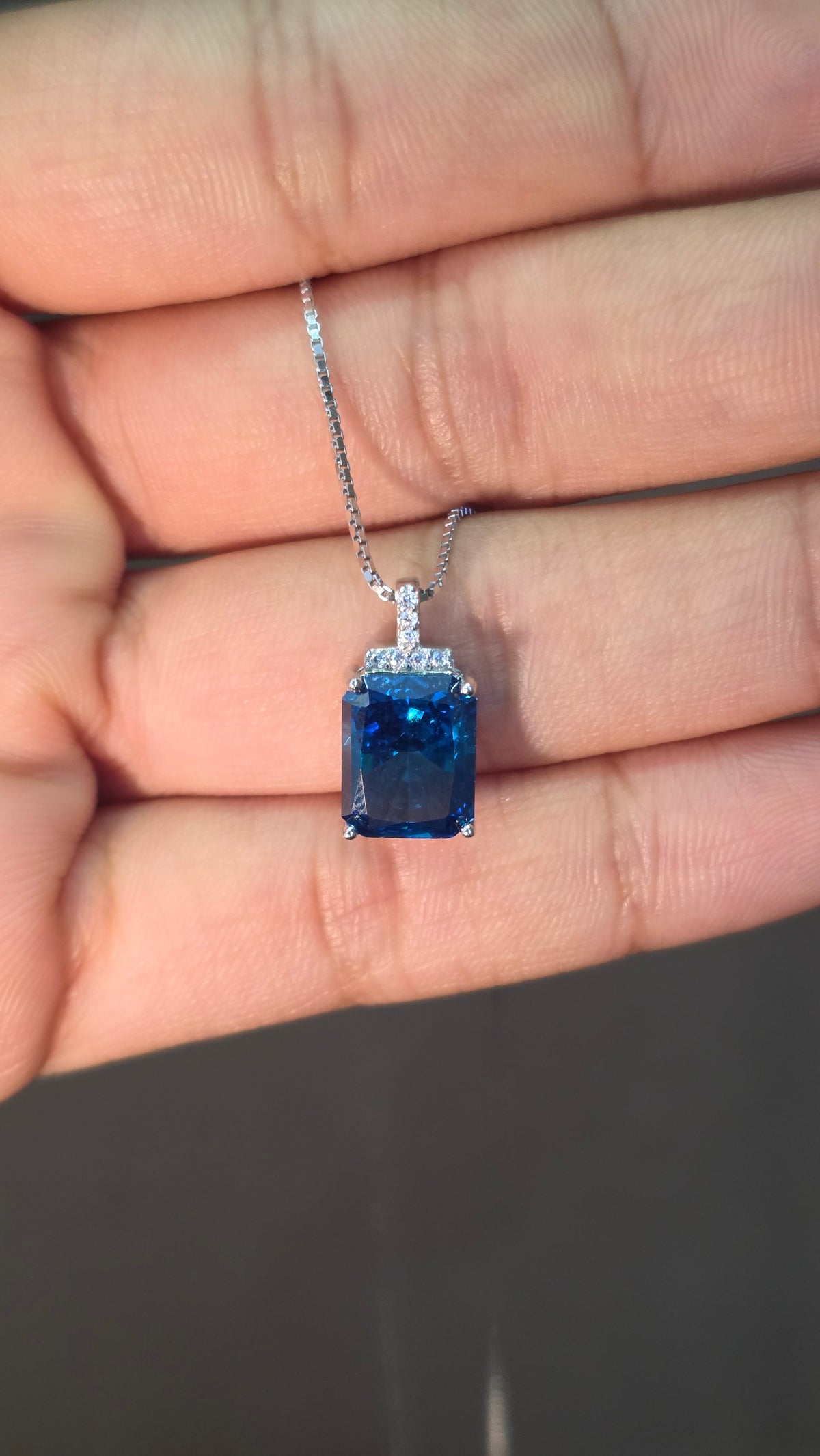 Blue Crystal Pendent set