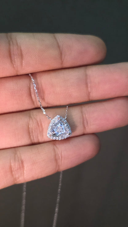 Trillion Halo Pendant Set