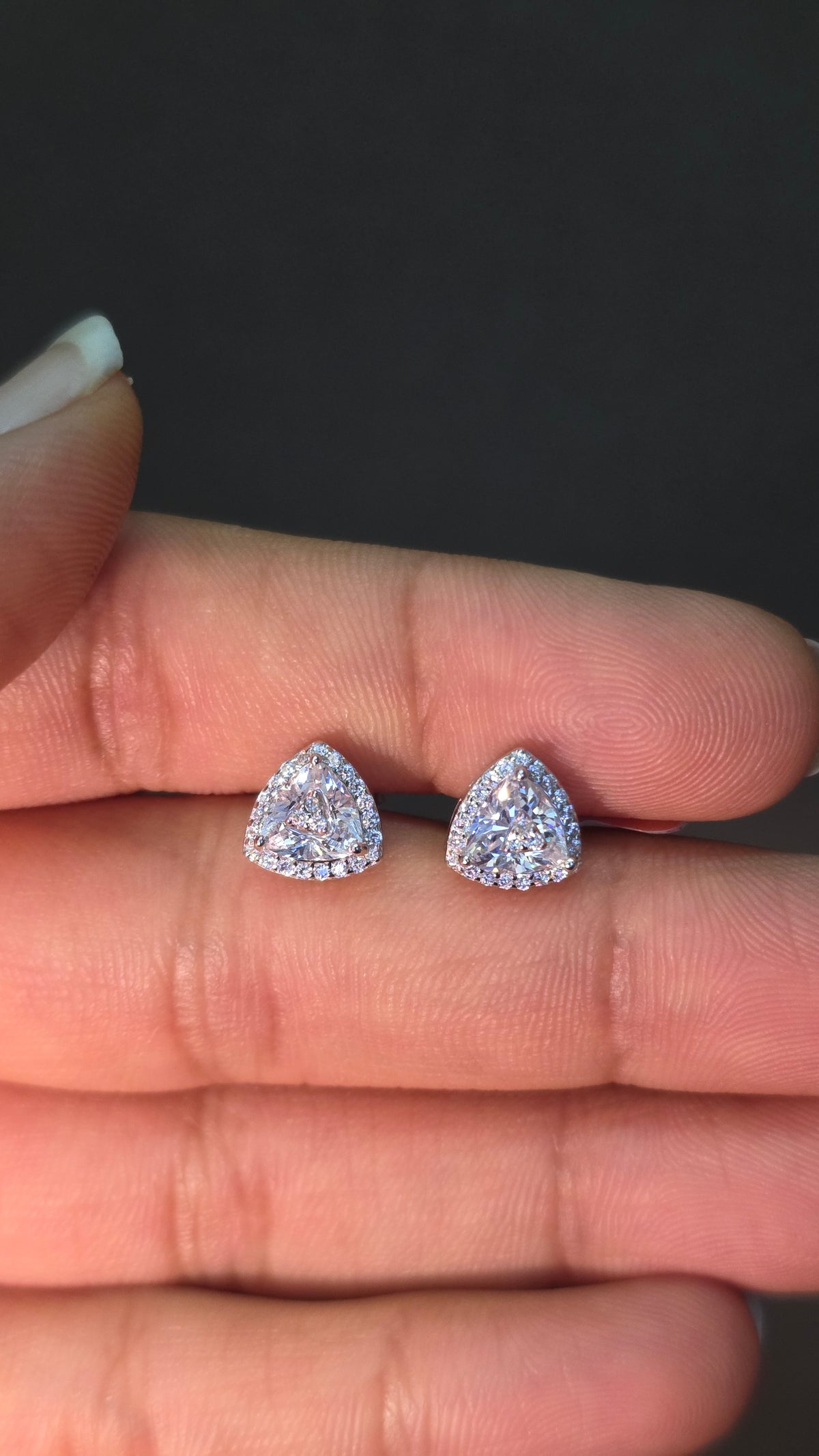 Trillion Halo Pendant Set