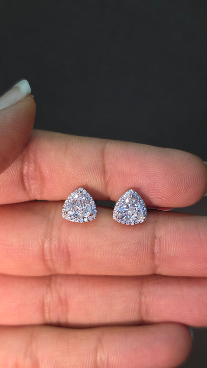 Trillion Halo Pendant Set