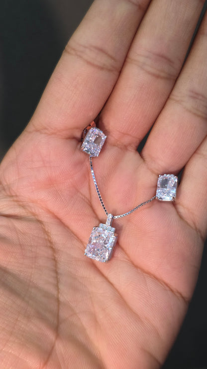 Radiant Cut Pendant Set