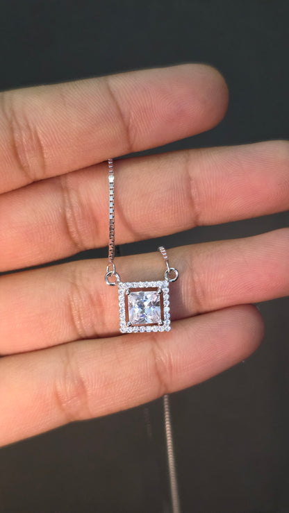 Floating Square Pave Pendat set